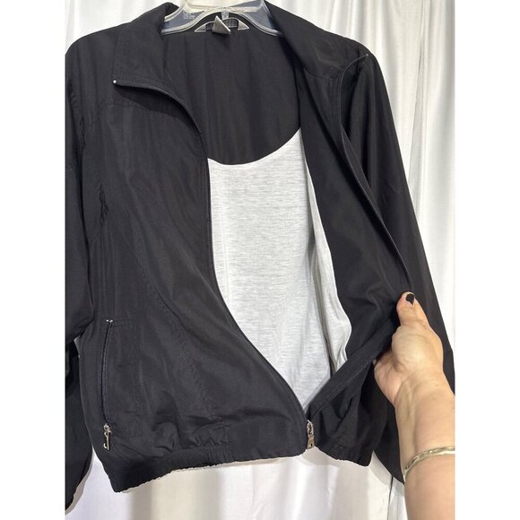 Napa Valley Womens Black Lightweight Jacket L Zip-Up Polyester & Cotton - Picture 6 of 7